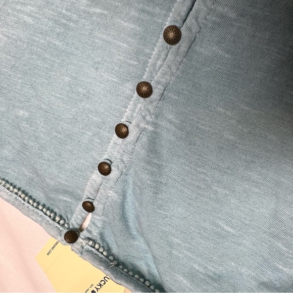 NWT Lucky Jade Cold-Shoulder Back Button Detailed Boho Top - Size M - Picture 8 of 16